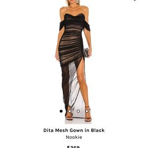 Nookie Dita Mesh Gown in black